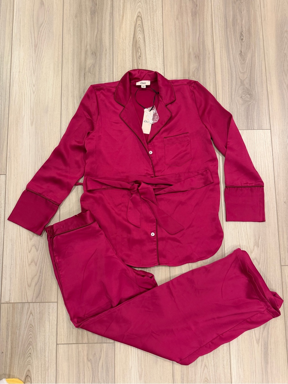 Silky Women's Pajama Set in Berry Pink - Luxe Sleepwear